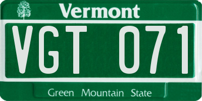 VT license plate VGT071