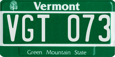 VT license plate VGT073