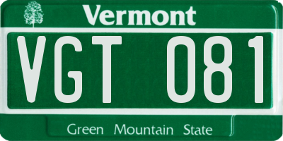 VT license plate VGT081