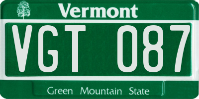 VT license plate VGT087