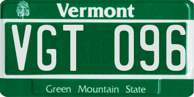 VT license plate VGT096