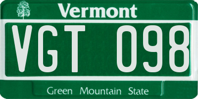 VT license plate VGT098