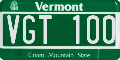 VT license plate VGT100
