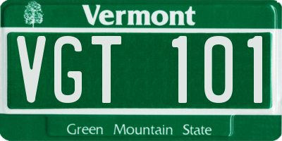 VT license plate VGT101