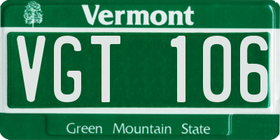 VT license plate VGT106