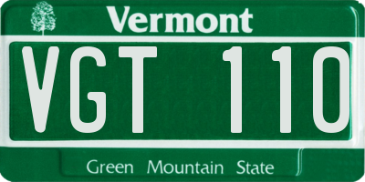 VT license plate VGT110