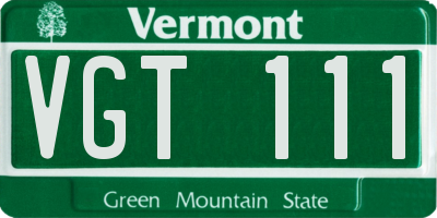 VT license plate VGT111