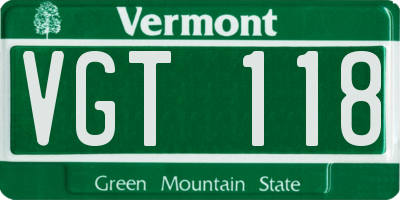 VT license plate VGT118