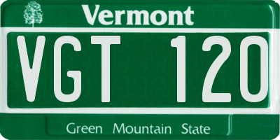 VT license plate VGT120