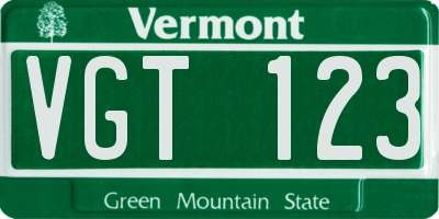 VT license plate VGT123