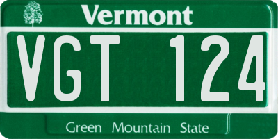 VT license plate VGT124
