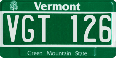 VT license plate VGT126