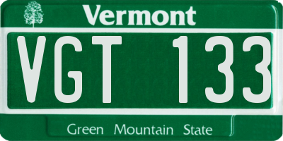 VT license plate VGT133