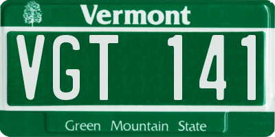 VT license plate VGT141