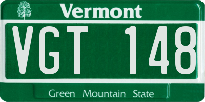 VT license plate VGT148