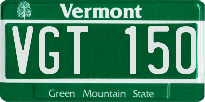 VT license plate VGT150