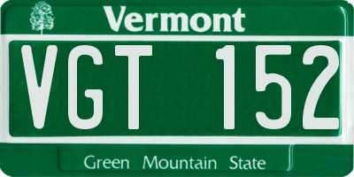 VT license plate VGT152