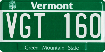 VT license plate VGT160
