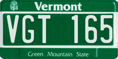 VT license plate VGT165