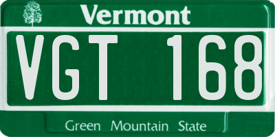 VT license plate VGT168