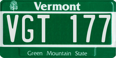 VT license plate VGT177