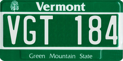 VT license plate VGT184