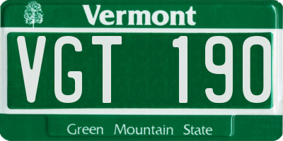 VT license plate VGT190