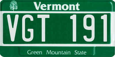 VT license plate VGT191
