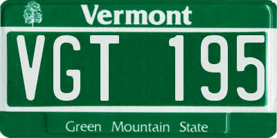 VT license plate VGT195