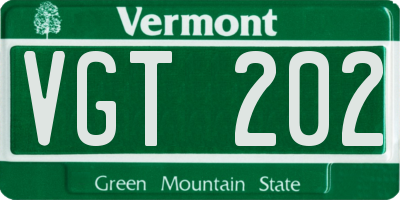 VT license plate VGT202