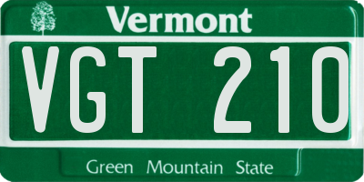 VT license plate VGT210