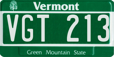 VT license plate VGT213