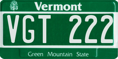 VT license plate VGT222