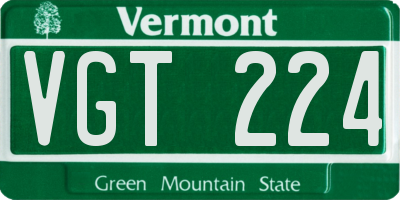 VT license plate VGT224