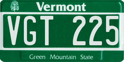 VT license plate VGT225