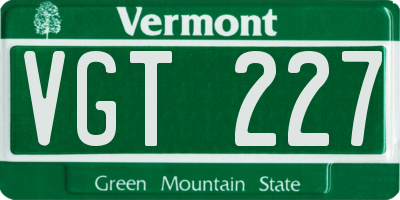VT license plate VGT227