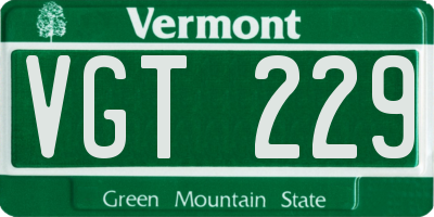 VT license plate VGT229