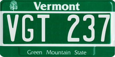 VT license plate VGT237