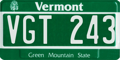 VT license plate VGT243