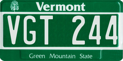VT license plate VGT244