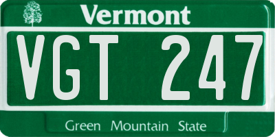 VT license plate VGT247