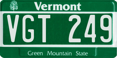VT license plate VGT249