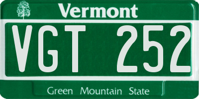VT license plate VGT252
