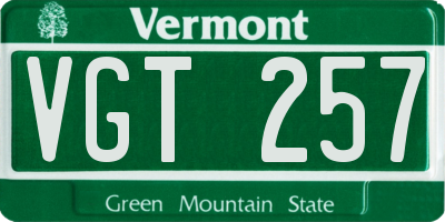 VT license plate VGT257