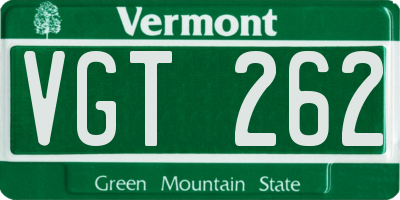 VT license plate VGT262