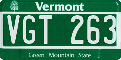 VT license plate VGT263