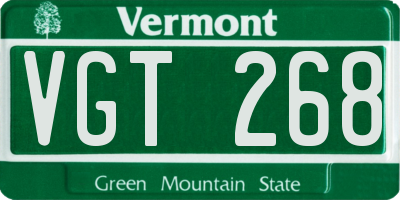 VT license plate VGT268