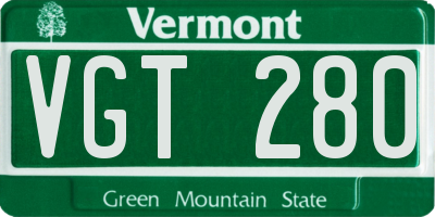 VT license plate VGT280