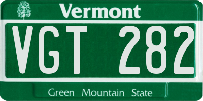 VT license plate VGT282