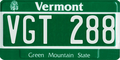 VT license plate VGT288